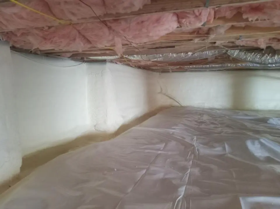Crawl space encapsulation with closed-cell spray foam for Attic Insulation in Bainbridge